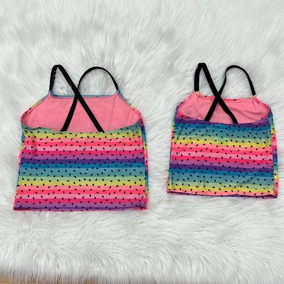🌸Wonder Nation Rainbow Watermelon Swim Top Sizes M (7-8), XL (14-16) (TOP ONLY) - Picture 4 of 11